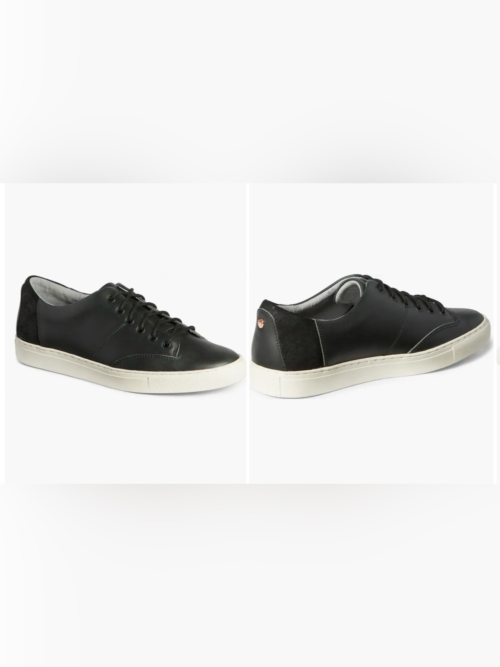TCG Men's Black Leather Low-Profile Sneakers Cooper style